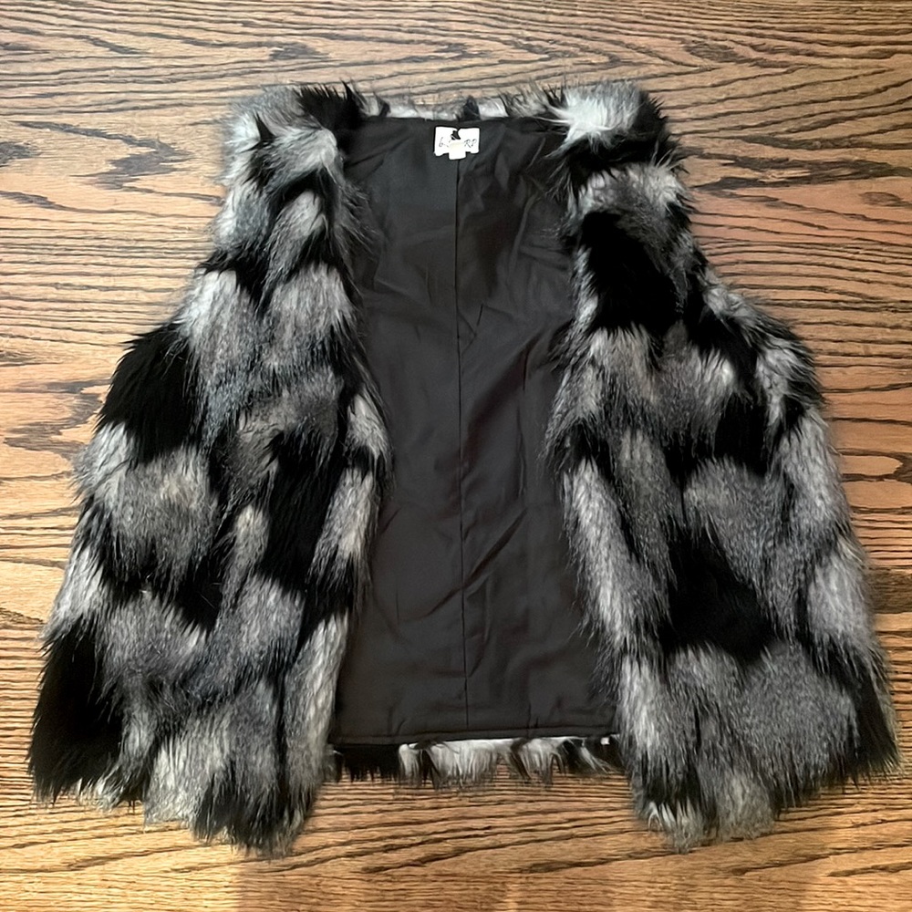 b-Sharp faux feather vest